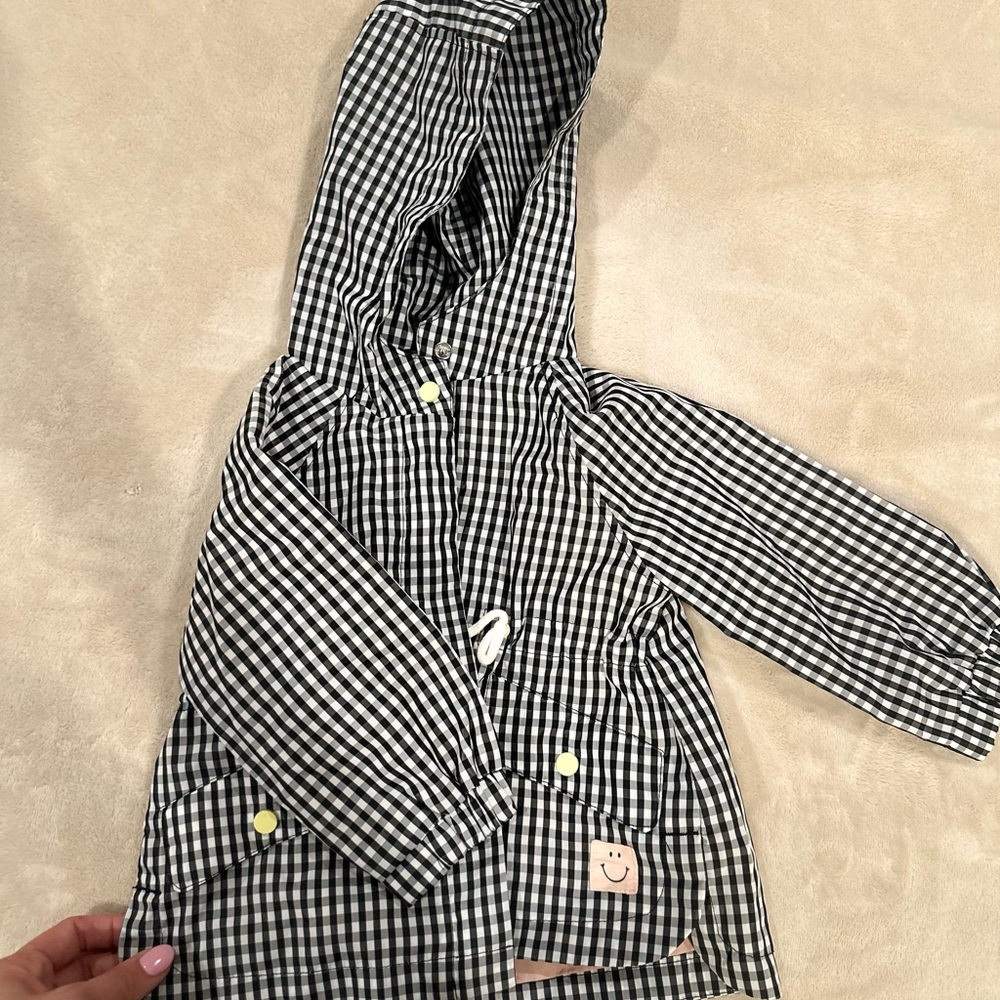 Zara Smiley Happy Collection, Size 9 - 12 Months, Checked Hooded Rain Jacket - Picture 8 of 8